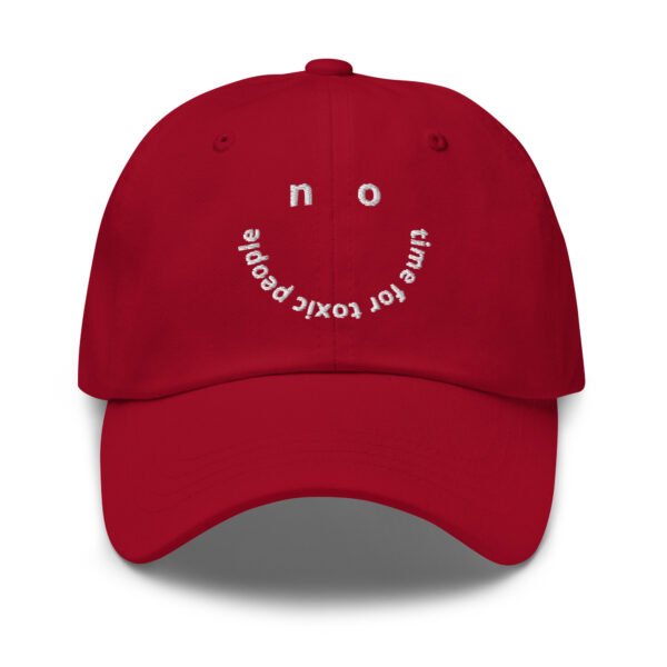 No Time for Toxic People Baseball Cap | Adjustable Cotton Cap | Vintage Embroidered Baseball Hat | Casual Streetwear Style - Image 4