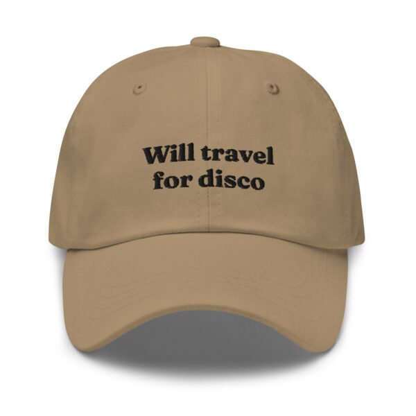 "Will Travel For Disco" Baseball Cap|  Embroidered Cap | Adjustable Cotton Baseball Hat | Trendy Casual Accessory - Image 2