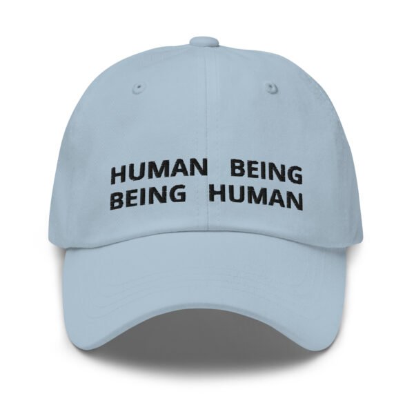 "Human Being" Minimalist Baseball Cap |  Embroidered Hat | Adjustable Cotton Dad Hat | Classic Streetwear Style - Image 4