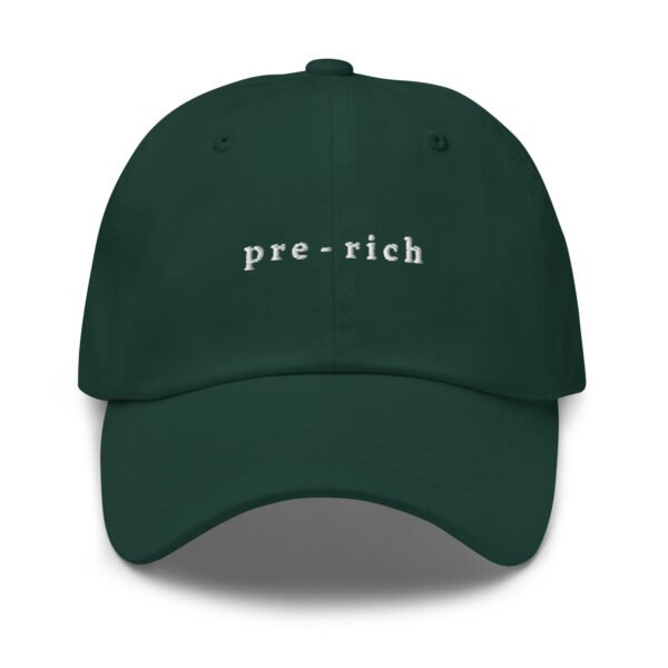 Pre-Rich Baseball Cap | Embroidered Adjustable Cotton Cap | Manifesting Millions & Trendy Streetwear Style