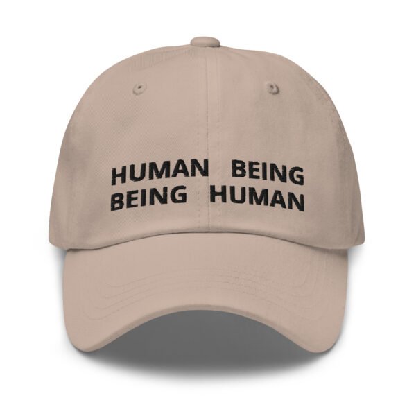 "Human Being" Minimalist Baseball Cap |  Embroidered Hat | Adjustable Cotton Dad Hat | Classic Streetwear Style - Image 2