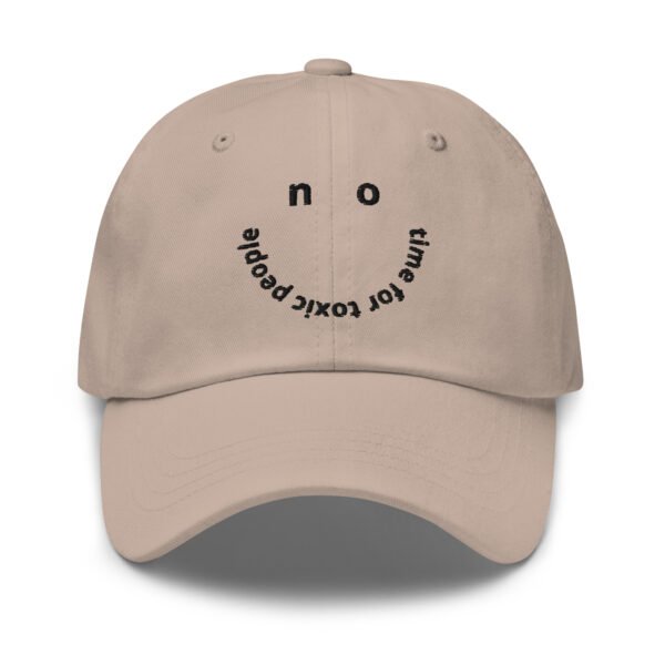 "No Time for Toxic People" Minimalist Baseball Cap |  Embroidered Cap | Adjustable Cotton Baseball Hat | Trendy Streetwear Accessory - Image 2