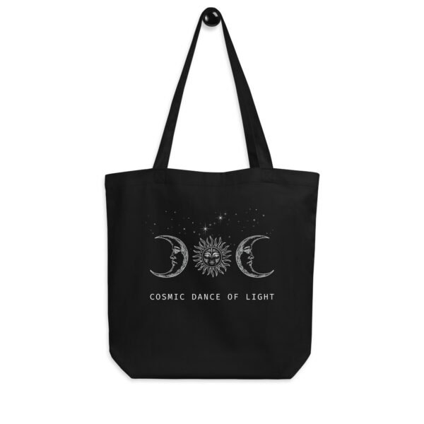 Cosmic Dance of Light Tote | Sun & Moon Print | Eco-Conscious & Stylish