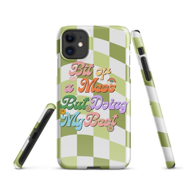 Bit of a Mess, But Doing My Best iPhone® Case | Retro Groovy Design | Motivational Phone Cover