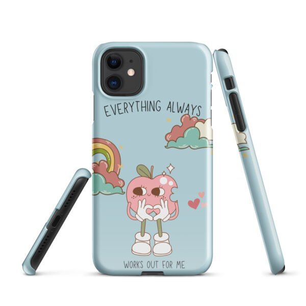 Everything Always Works Out iPhone® Case | Groovy Heart & Clouds | Retro Aesthetic Phone Cover