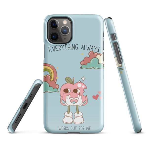Everything Always Works Out iPhone® Case | Groovy Heart & Clouds | Retro Aesthetic Phone Cover - Image 3