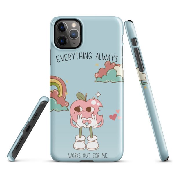 Everything Always Works Out iPhone® Case | Groovy Heart & Clouds | Retro Aesthetic Phone Cover - Image 5