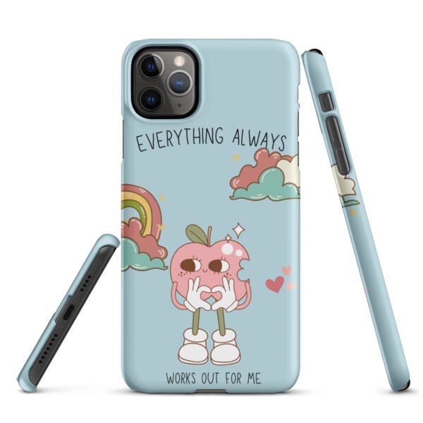 Everything Always Works Out iPhone® Case | Groovy Heart & Clouds | Retro Aesthetic Phone Cover - Image 6