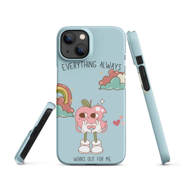Everything Always Works Out iPhone® Case | Groovy Heart & Clouds | Retro Aesthetic Phone Cover - Image 18