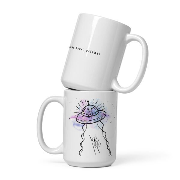Funny Alien Abduction Mug | Cow UFO Design | Quirky Ceramic Coffee Cup