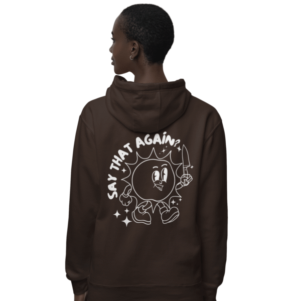 Smiling Threat Hoodie | Groovy & Edgy Unisex Sweatshirt | Trendy Pullover with a Bold Statement - Image 13