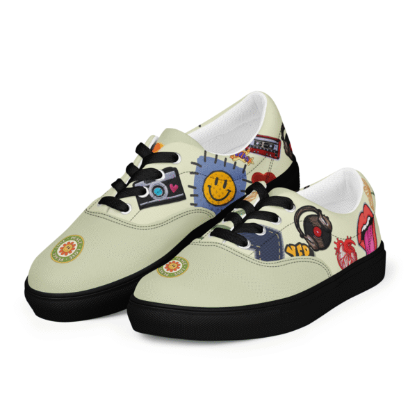 Men’s Lace-Up Sneakers | Pistachio Groovy Patch Style | Funky & Comfortable Everyday Shoes - Image 11