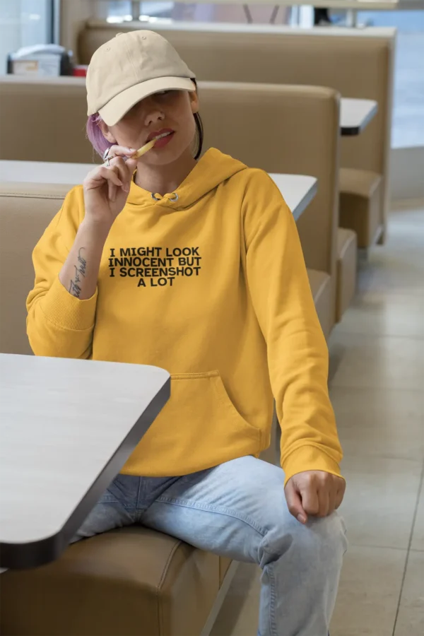 Innocent Hoodie | "Innocent But I Screenshot" Embroidered Sweatshirt | Bold & Cozy Statement Fashion - Image 10