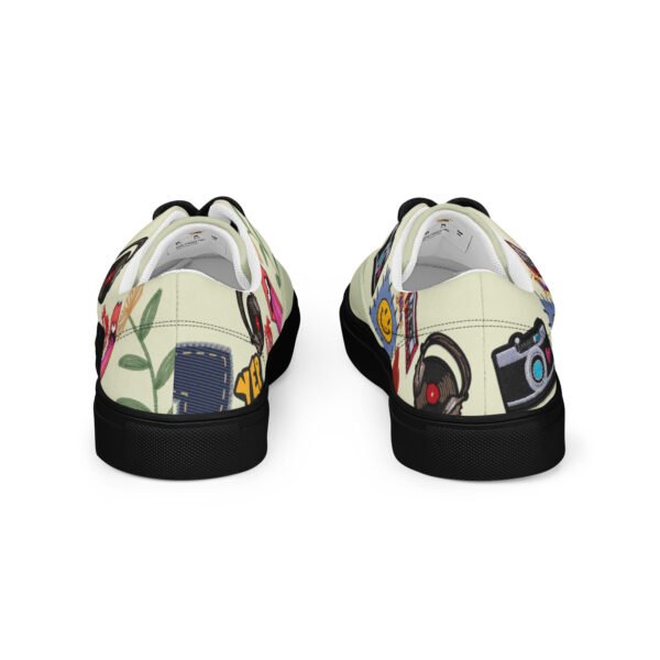 Men’s Lace-Up Sneakers | Pistachio Groovy Patch Style | Funky & Comfortable Everyday Shoes - Image 3