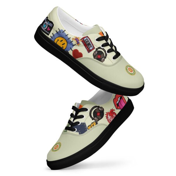 Men’s Lace-Up Sneakers | Pistachio Groovy Patch Style | Funky & Comfortable Everyday Shoes