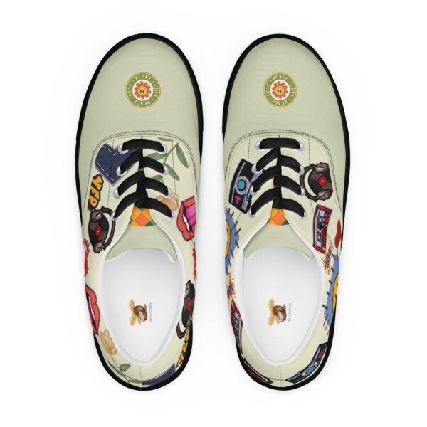 Men’s Lace-Up Sneakers | Pistachio Groovy Patch Style | Funky & Comfortable Everyday Shoes - Image 5