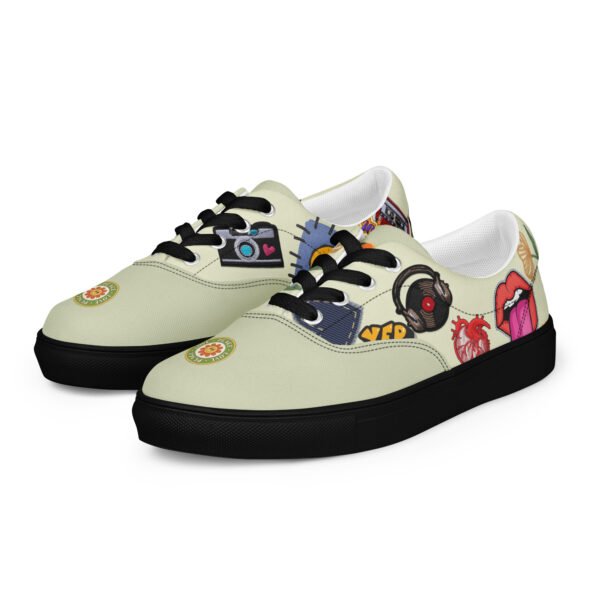 Men’s Lace-Up Sneakers | Pistachio Groovy Patch Style | Funky & Comfortable Everyday Shoes - Image 6