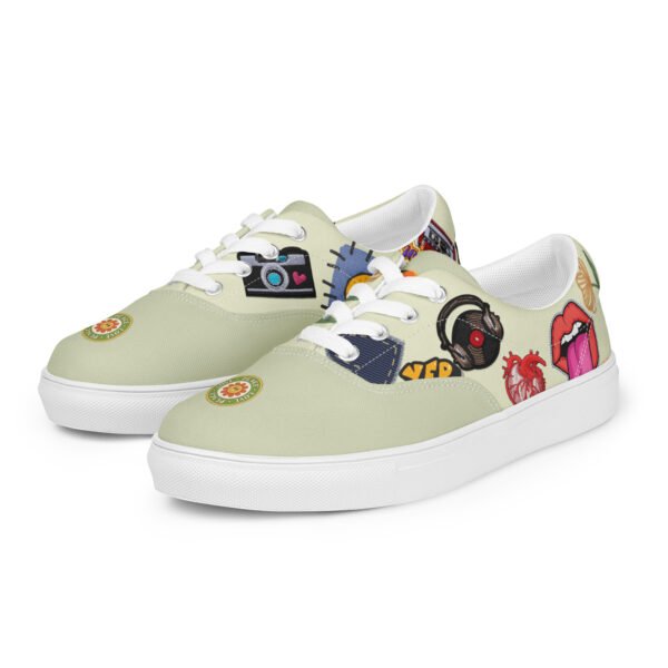 Men’s Lace-Up Sneakers | Pistachio Groovy Patch Style | Funky & Comfortable Everyday Shoes - Image 10