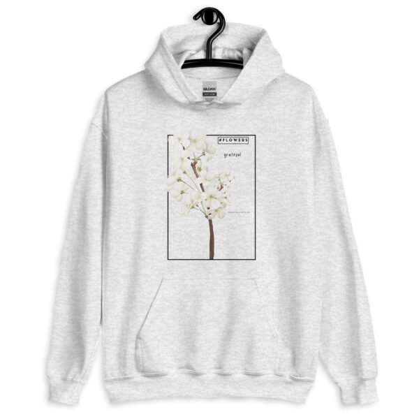 Floral Hoodie | "Floral Gratitude" Minimalist Flower Design | Soft Cotton Sweatshirt for Everyday Comfort - Image 8