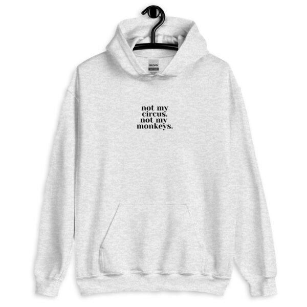 Minimalist Hoodie | "Circus-Free Zone" Embroidered Sweatshirt | Comfortable & Trendy Unisex Fashion - Image 9