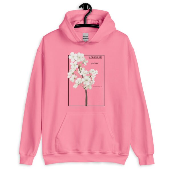 Floral Hoodie | "Floral Gratitude" Minimalist Flower Design | Soft Cotton Sweatshirt for Everyday Comfort - Image 4