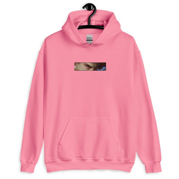 Gothic Pixel Hoodie | "Lucifer’s Gaze" Unisex Sweatshirt with Haunting Eyes Design | Edgy & Comfortable Fit - Image 4