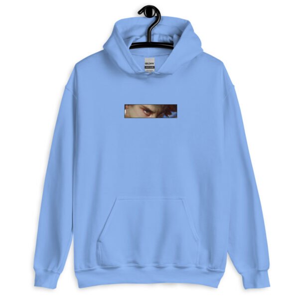 Gothic Pixel Hoodie | "Lucifer’s Gaze" Unisex Sweatshirt with Haunting Eyes Design | Edgy & Comfortable Fit