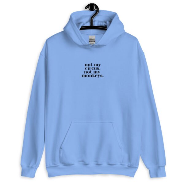 Minimalist Hoodie | "Circus-Free Zone" Embroidered Sweatshirt | Comfortable & Trendy Unisex Fashion - Image 3
