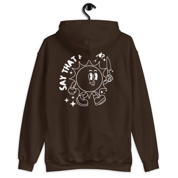 Smiling Threat Hoodie | Groovy & Edgy Unisex Sweatshirt | Trendy Pullover with a Bold Statement - Image 5