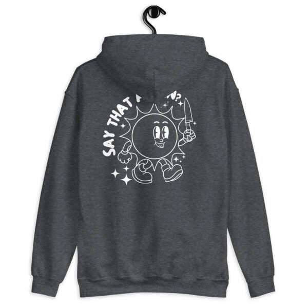 Smiling Threat Hoodie | Groovy & Edgy Unisex Sweatshirt | Trendy Pullover with a Bold Statement - Image 7