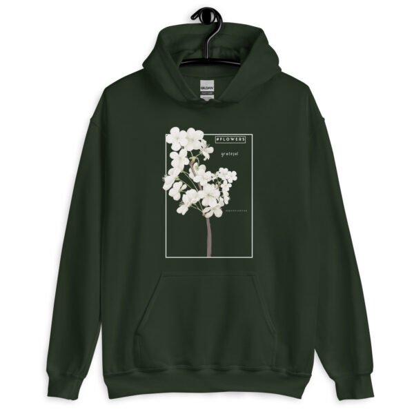 Floral Gratitude Hoodie | Minimalist Flower Embroidered Sweatshirt | Unisex Pullover for Cozy & Elegant Style