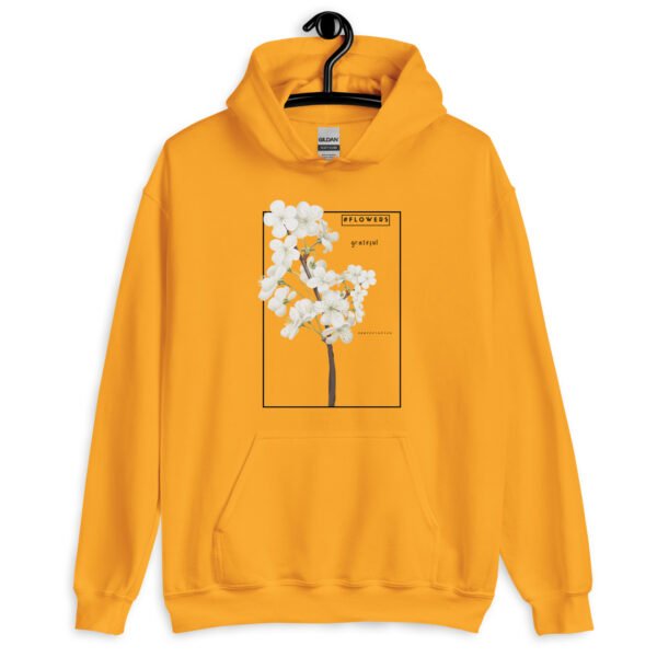 Floral Hoodie | "Floral Gratitude" Minimalist Flower Design | Soft Cotton Sweatshirt for Everyday Comfort - Image 5