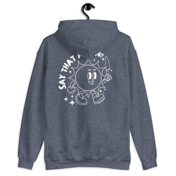 Smiling Threat Hoodie | Groovy & Edgy Unisex Sweatshirt | Trendy Pullover with a Bold Statement - Image 10
