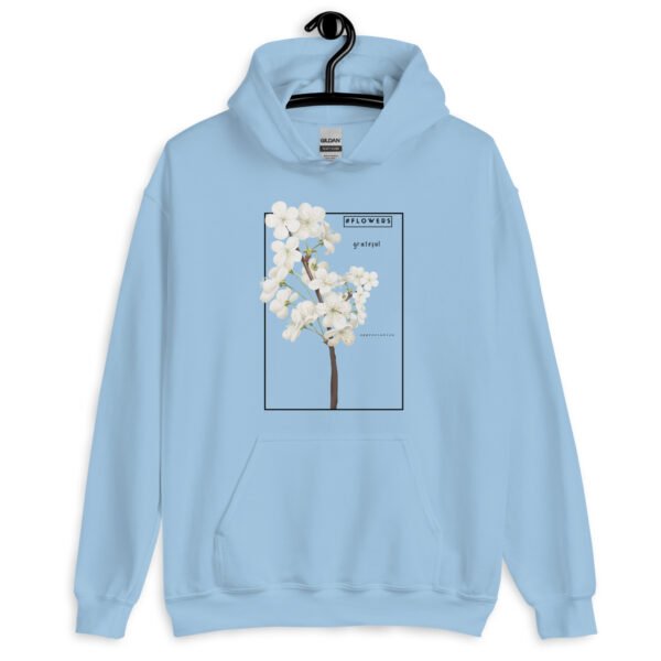 Floral Hoodie | "Floral Gratitude" Minimalist Flower Design | Soft Cotton Sweatshirt for Everyday Comfort
