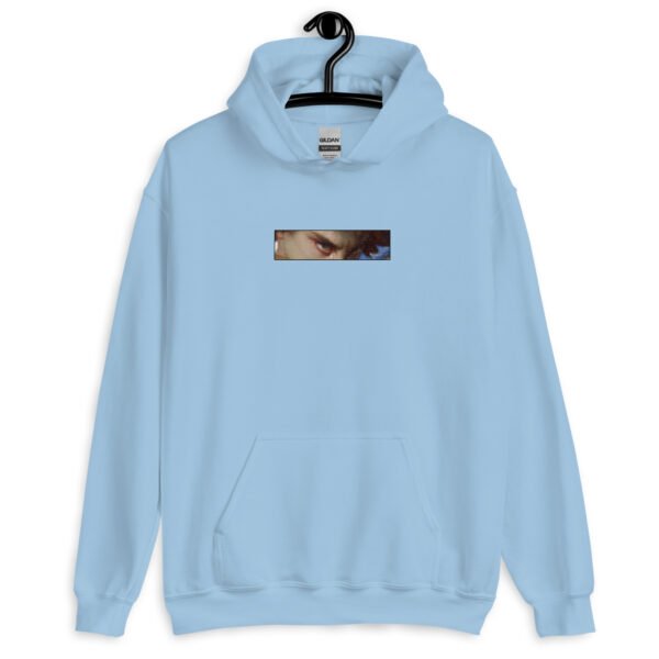 Gothic Pixel Hoodie | "Lucifer’s Gaze" Unisex Sweatshirt with Haunting Eyes Design | Edgy & Comfortable Fit - Image 6
