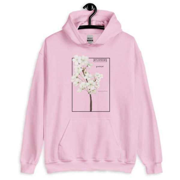 Floral Hoodie | "Floral Gratitude" Minimalist Flower Design | Soft Cotton Sweatshirt for Everyday Comfort - Image 7