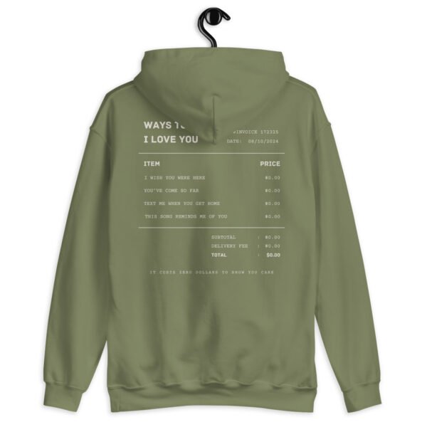 Romantic Hoodie | "Ways to Say I Love You" Minimalist Receipt Design | Cute Gildan Sweatshirt | Cozy & Trendy Gift - Image 10
