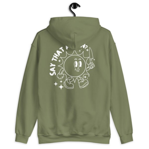 Smiling Threat Hoodie | Groovy & Edgy Unisex Sweatshirt | Trendy Pullover with a Bold Statement - Image 11