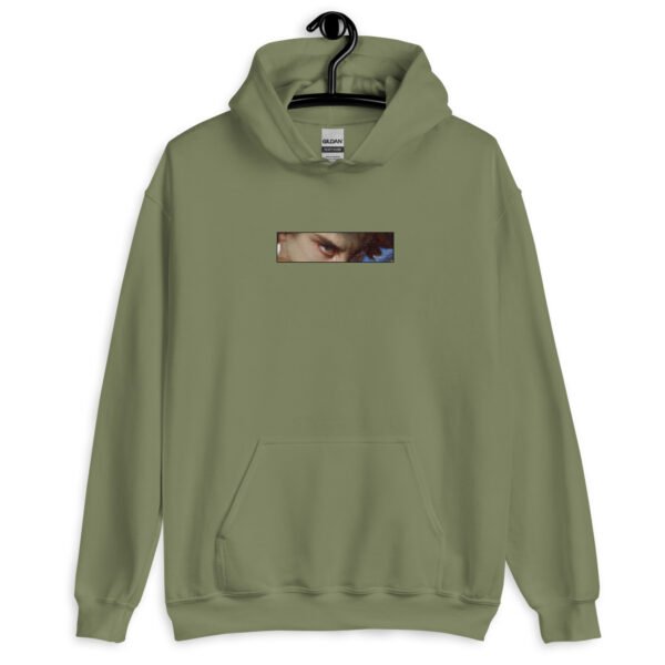 Gothic Pixel Hoodie | "Lucifer’s Gaze" Unisex Sweatshirt with Haunting Eyes Design | Edgy & Comfortable Fit - Image 3