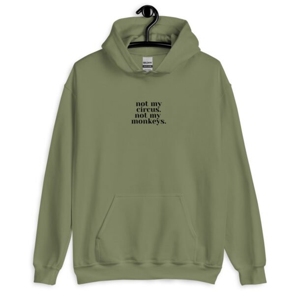 Minimalist Hoodie | "Circus-Free Zone" Embroidered Sweatshirt | Comfortable & Trendy Unisex Fashion - Image 2