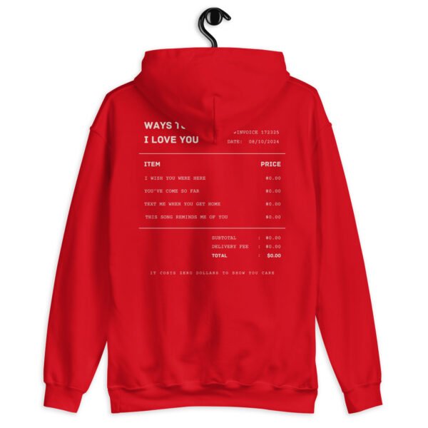 Romantic Hoodie | "Ways to Say I Love You" Minimalist Receipt Design | Cute Gildan Sweatshirt | Cozy & Trendy Gift - Image 6