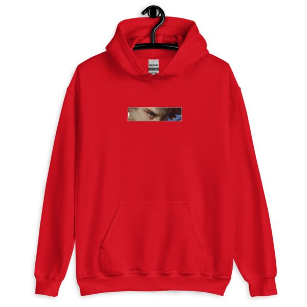 Lucifer’s Gaze Pixel Hoodie | Haunting Eyes Graphic Sweatshirt | Unisex Pullover for Bold & Timeless Style - Image 6