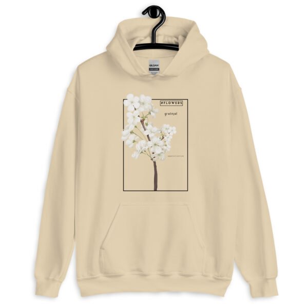 Floral Hoodie | "Floral Gratitude" Minimalist Flower Design | Soft Cotton Sweatshirt for Everyday Comfort - Image 6