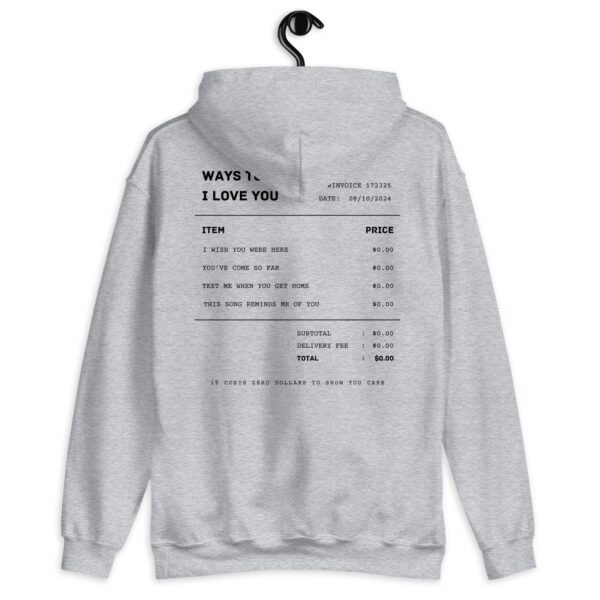 Gildan Hoodie | "Ways to Say I Love You" Embroidered Sweatshirt | Minimalist Romantic Design | Comfortable & Stylish Fit - Image 3