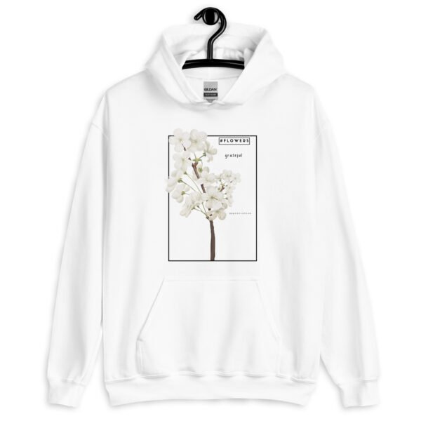 Floral Hoodie | "Floral Gratitude" Minimalist Flower Design | Soft Cotton Sweatshirt for Everyday Comfort - Image 9
