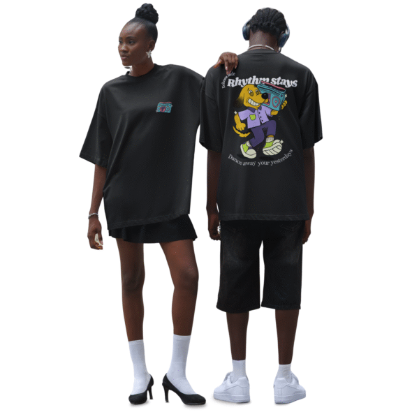 Rhythm Stays Oversized T-Shirt – Oversized Comfort, Dancing Spirit Timeless Vibes - Image 5
