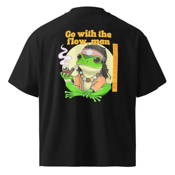 Go with the Flow Frog Oversized T-Shirt – Chill Vibes, Hippie Spirit Zen Energy - Image 4