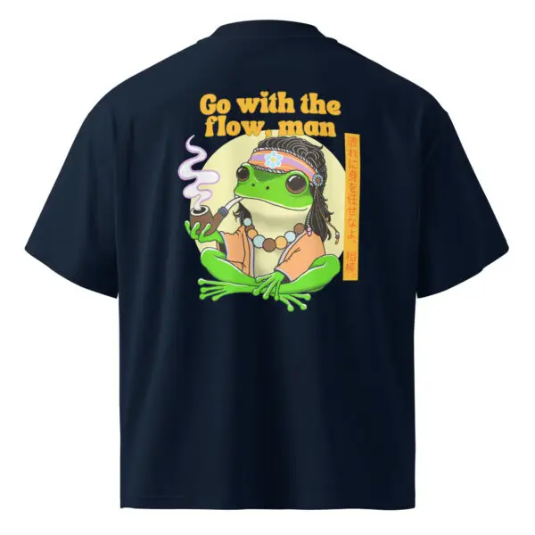Go with the Flow Frog Oversized T-Shirt – Chill Vibes, Hippie Spirit Zen Energy