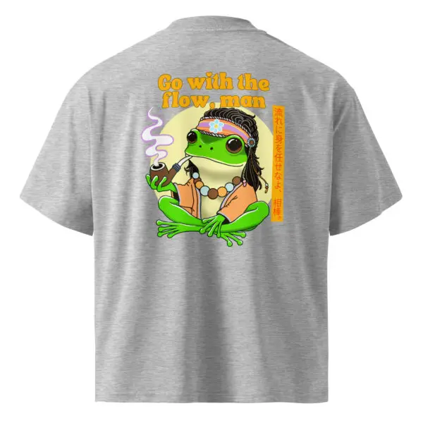 Go with the Flow Frog Oversized T-Shirt – Chill Vibes, Hippie Spirit Zen Energy - Image 6