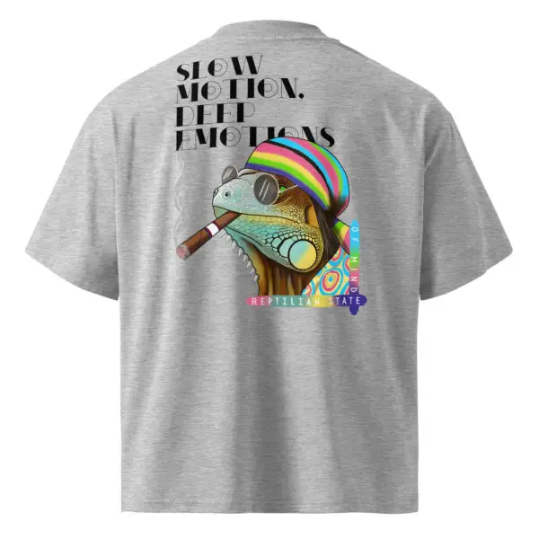Slow Motion Iguana Oversized T-Shirt – Deep Emotions; Relaxed Hippie Style